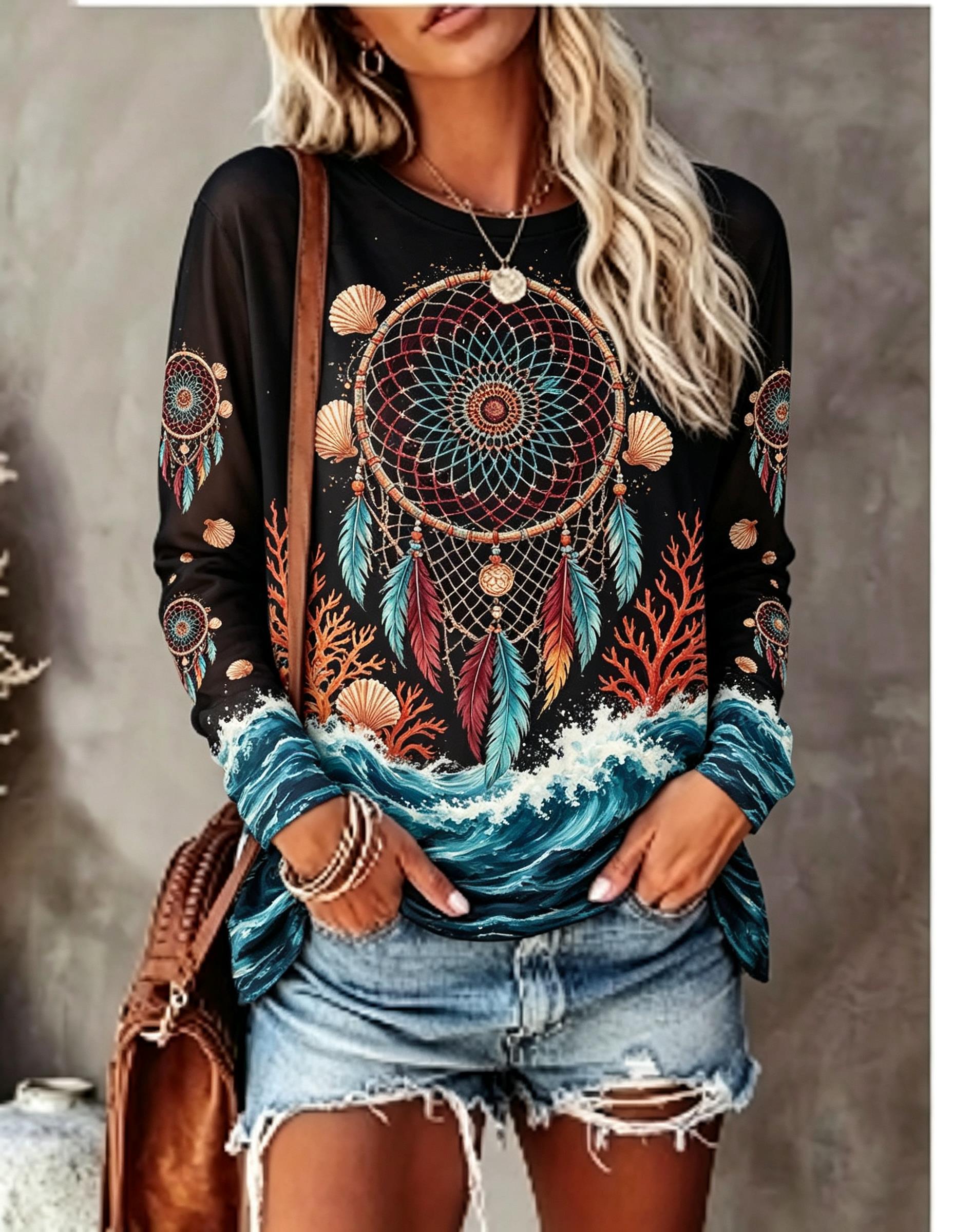 Kaos lengan panjang model kera - Shelly ulasan dan harga