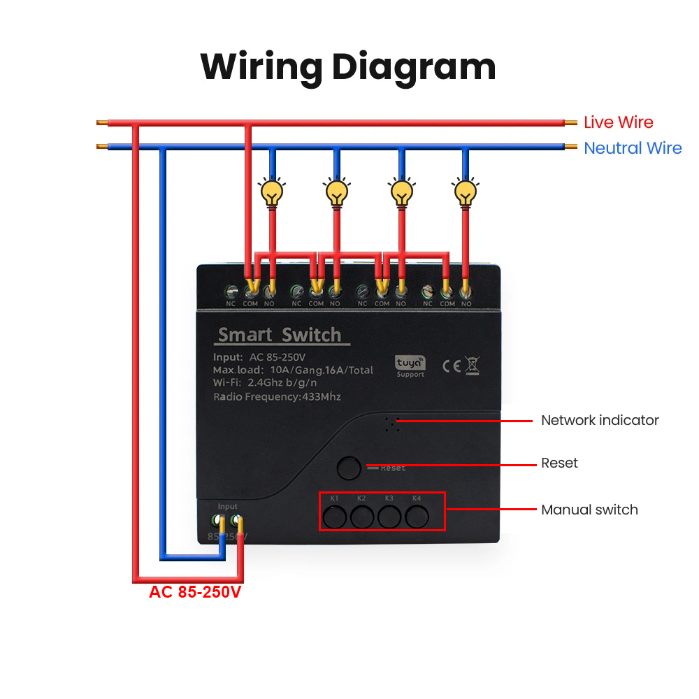 Modul Relay WiFi 4CH Tuya Smar - Tuya 4 Channel ulasan dan harga