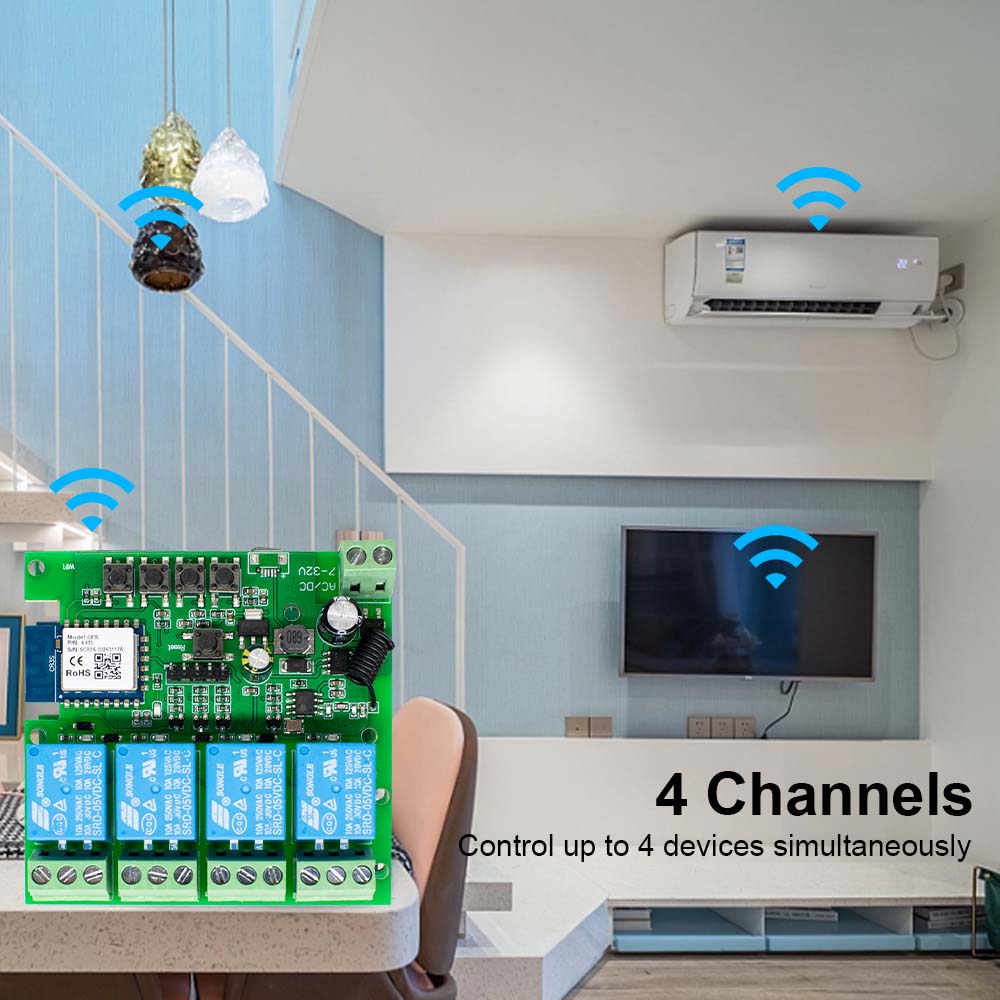 4CH Tuya Wifi Smart Relay Modu - Tuya 4 Channel ulasan dan harga