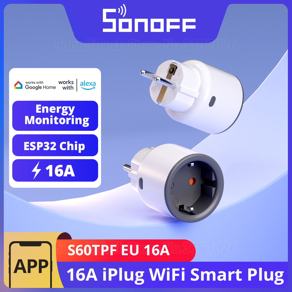 SONOFF S60 EU 16A IPlug Wi-Fi  - Sonoff ulasan dan harga
